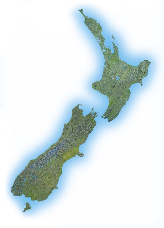 Julius Petro Terrain Map of New Zealand