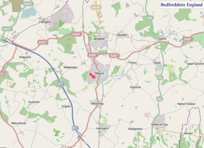 Large Bedfordshire England Map