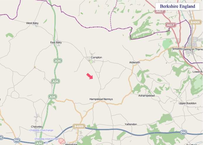 Large Berkshire England map