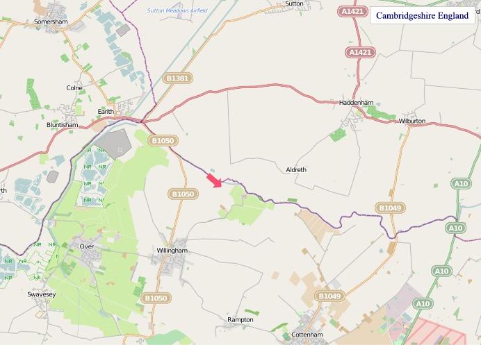 Large Cambridgeshire England map