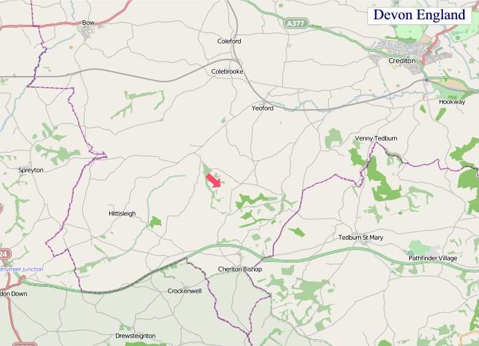 Large Devon England map