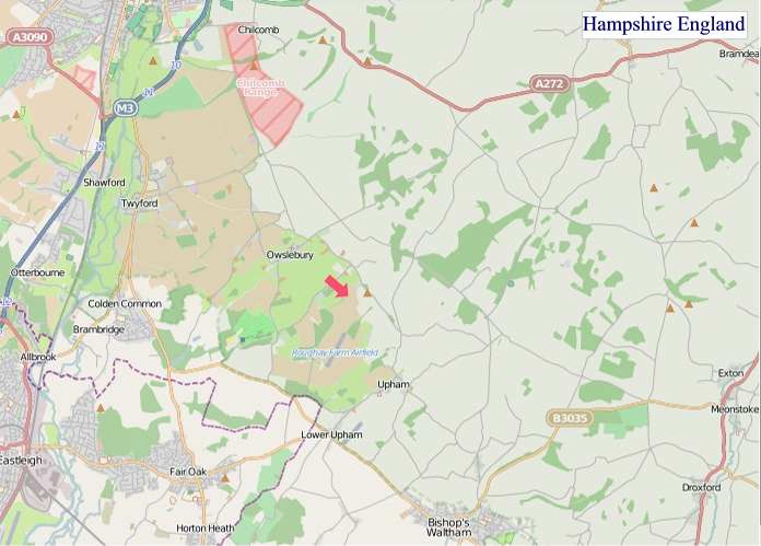 Large Hampshire England map