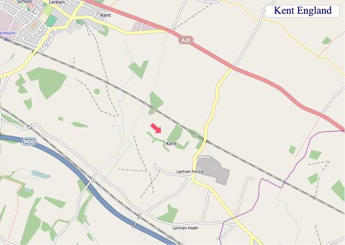 Large Kent England map