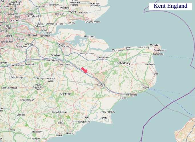 Large Kent England map
