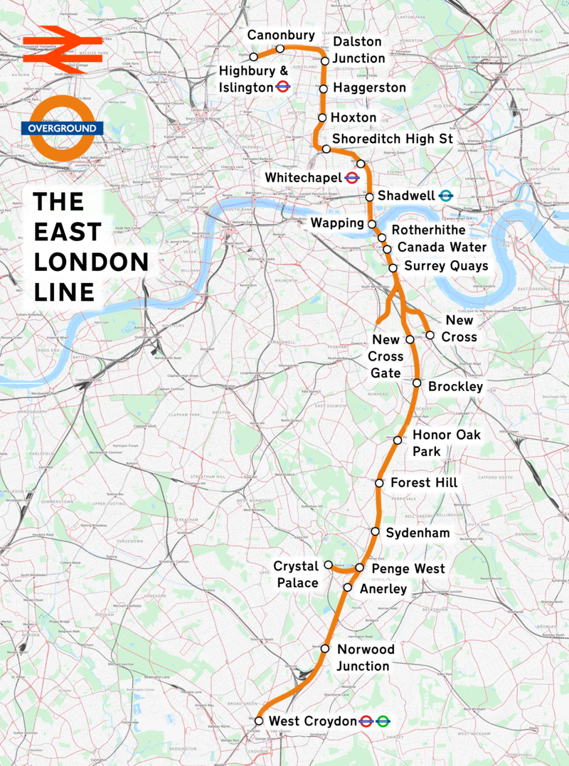 East London Line Map