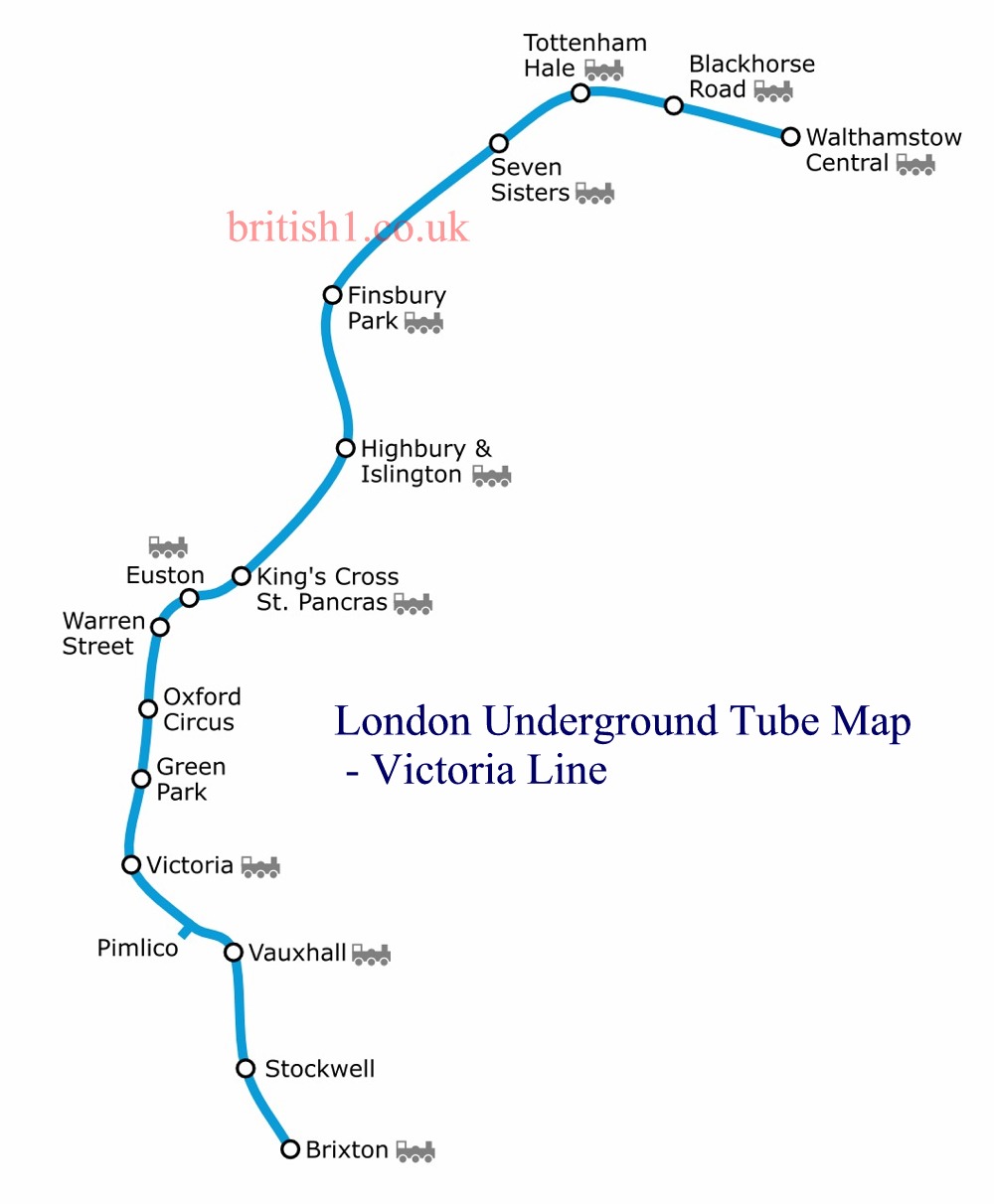 London Underground Tube Map - Victoria Line