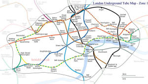 London Underground Tube Map - Zone 1