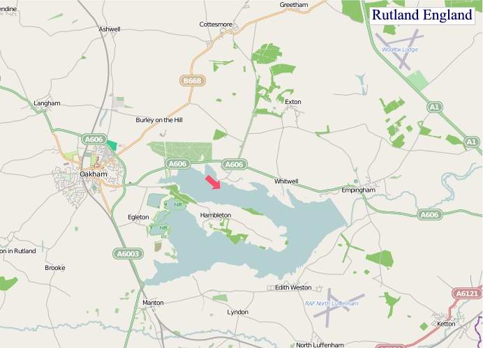 Large Rutland England map