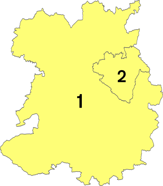 Large Shropshire numbered districts map