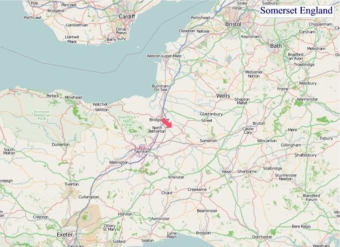 Large Somerset England map
