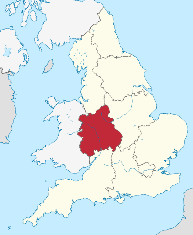 Large West Midlands in England map
