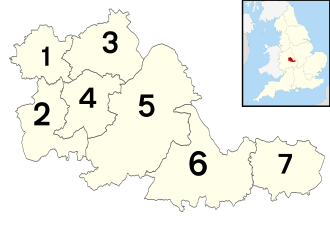 Large West Midlands numbered districts map