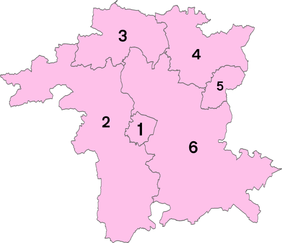 Large Worcestershire numbered districts map