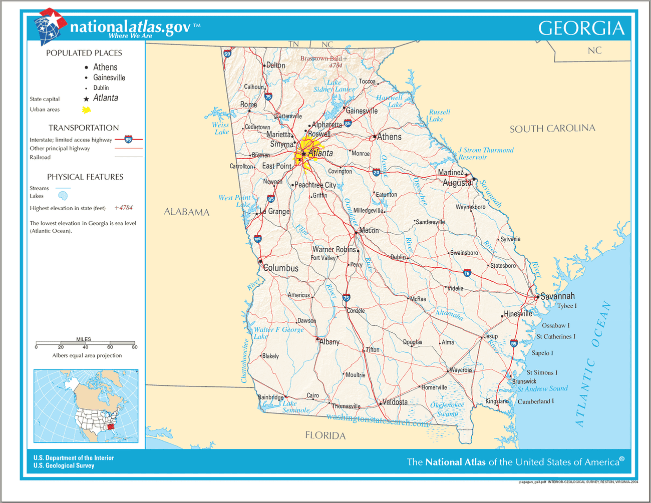 Map of Georgia State.