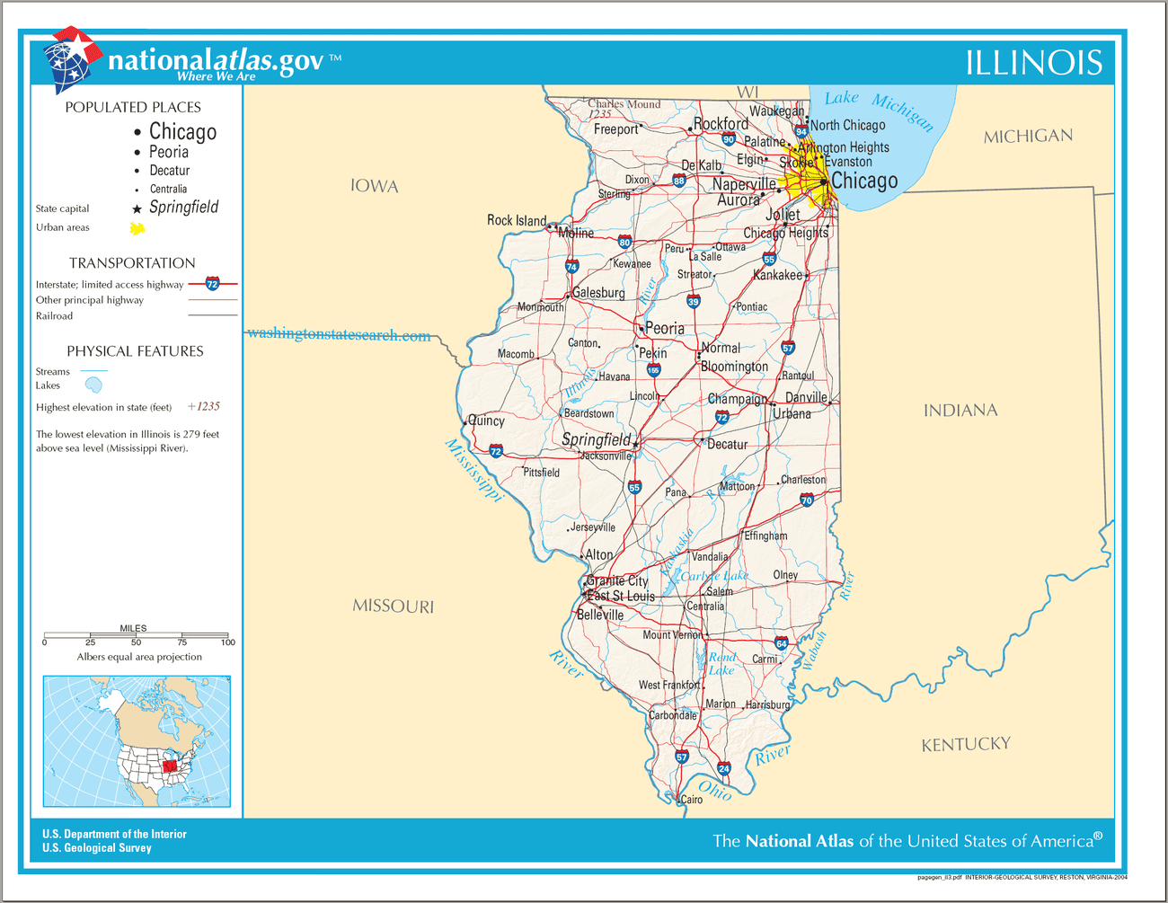 Map of Illinois State.