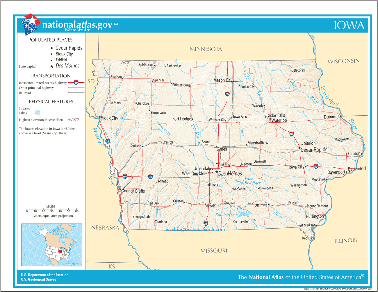 Map of Iowa State.