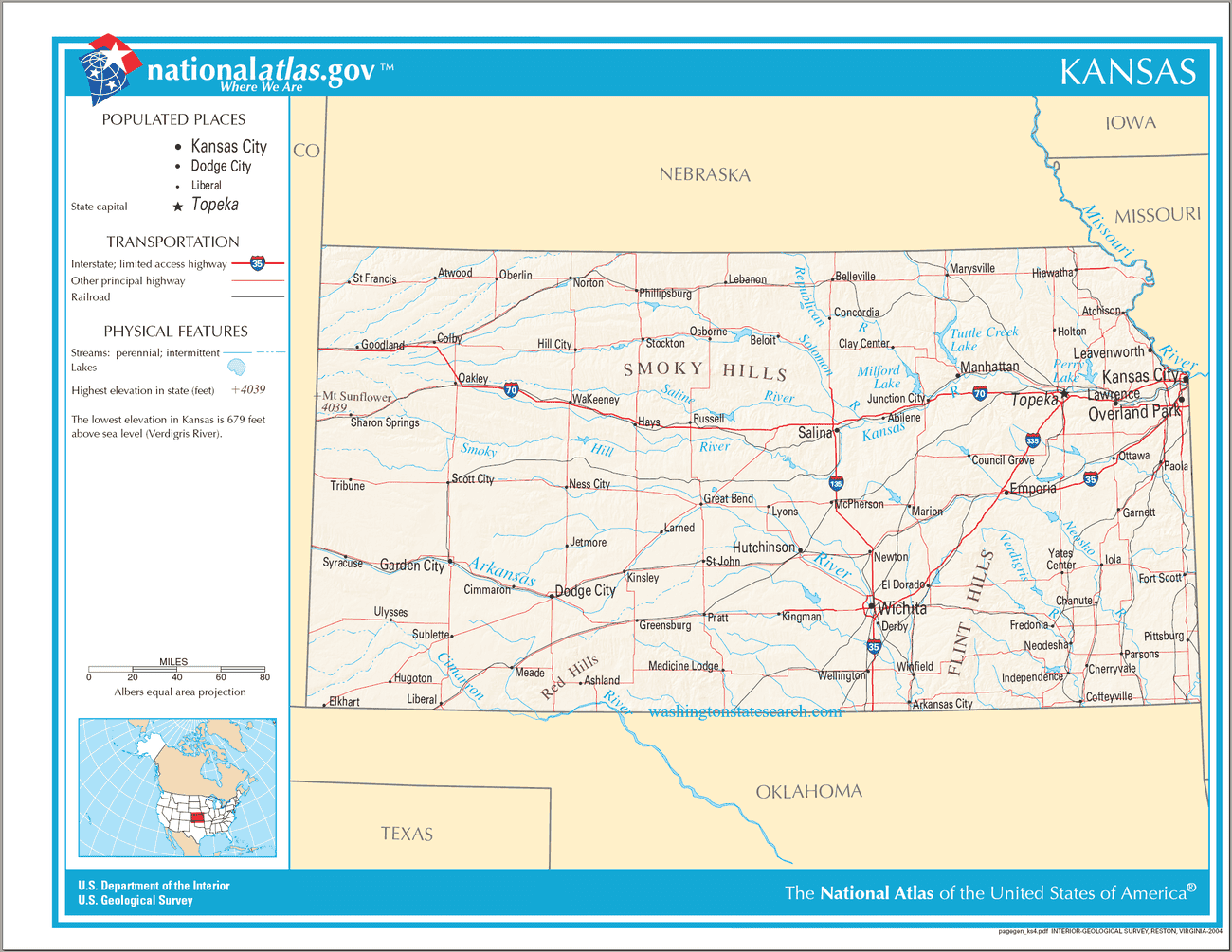 Map of Kansas State.