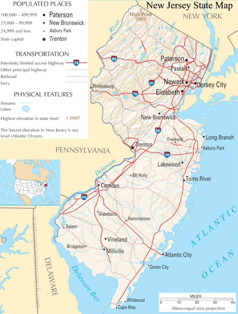 A large detailed map of New Jersey State.