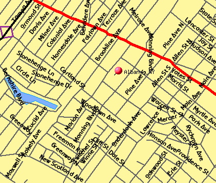 Albany NY Street Map - New York State NYS