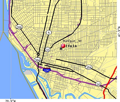 Buffalo NY Street Map - New York State NYS