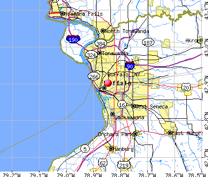 Buffalo NY Street Map - New York State NYS