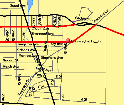 Niagara Falls NY Street Map - New York State NY