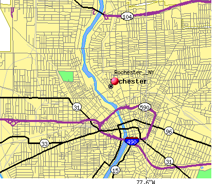 Rochester NY Street Map - New York State NYS