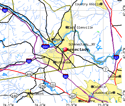 Schenectady NY Street Map - New York State NYS