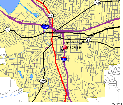 Syracuse NY Street Map - New York State NYS