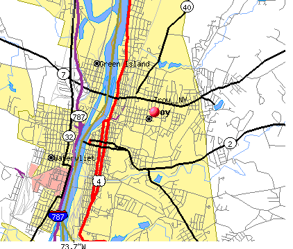 Troy NY Street Map - New York State NYS