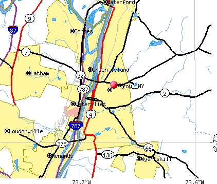 Troy NY Street Map - New York State NYS