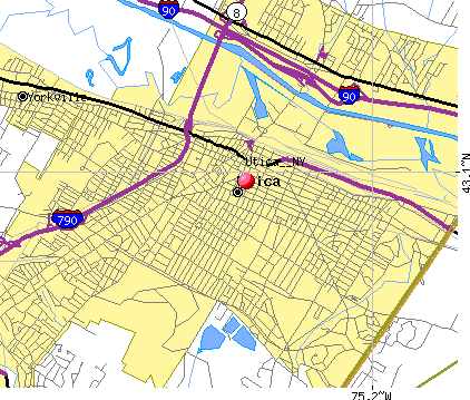 Utica NY Street Map - New York State NYS