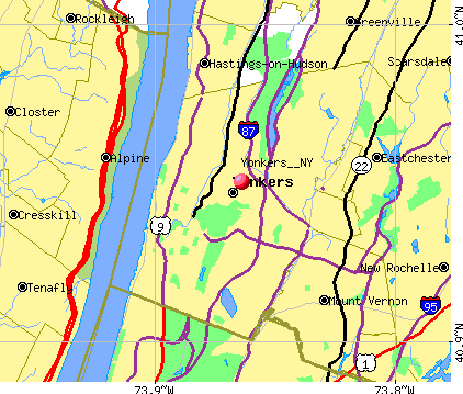 Yonkers NY Street Map - New York State NYS