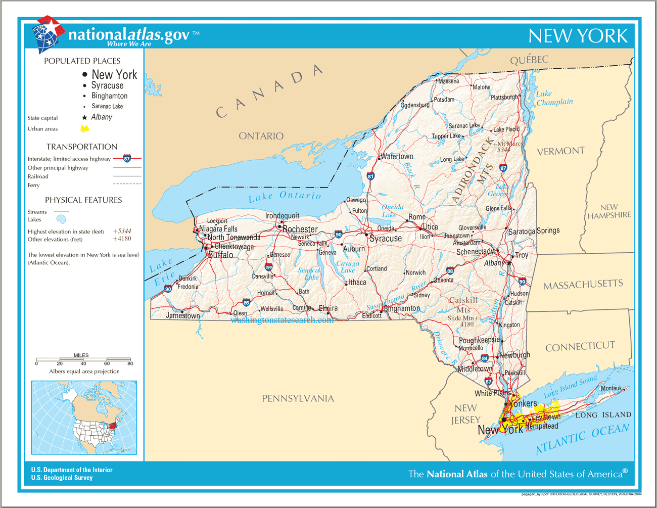 Map of New York State.