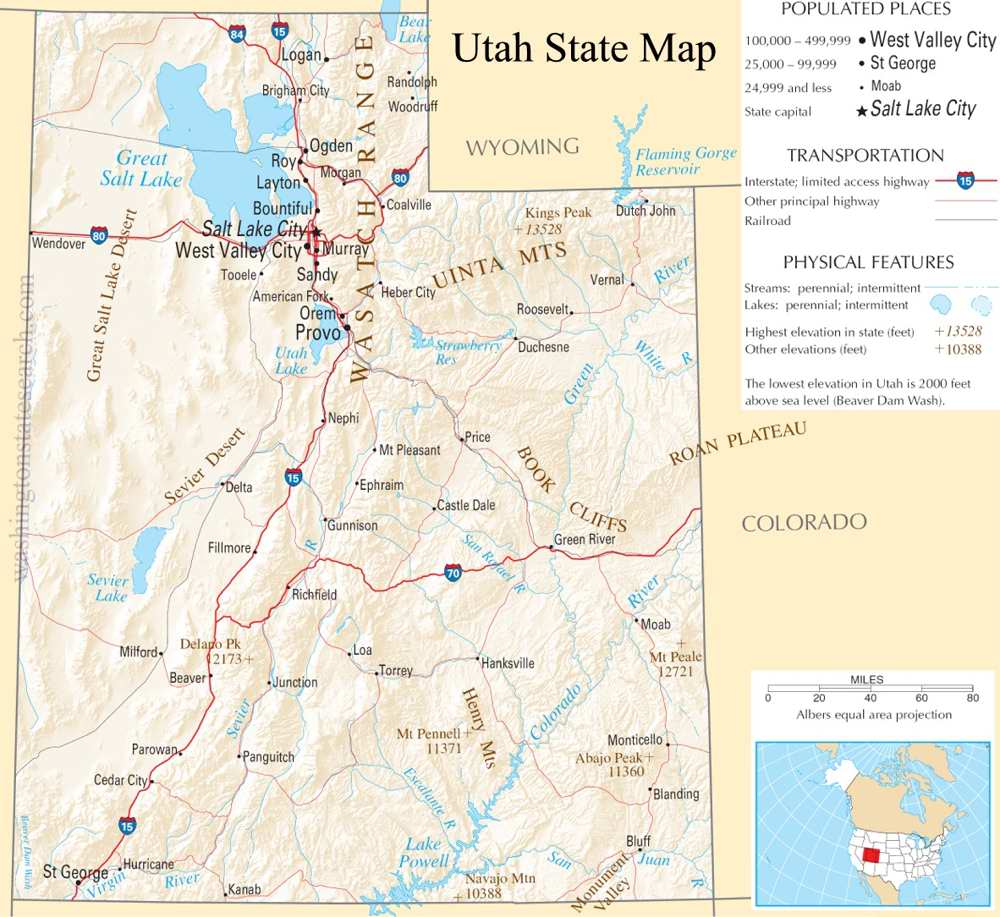 A large detailed map of Utah State.