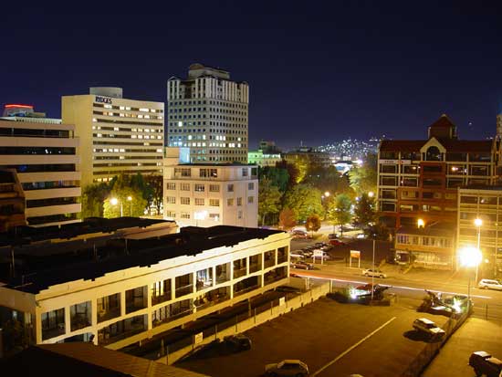 Christchurch Night Time View from City Apartments