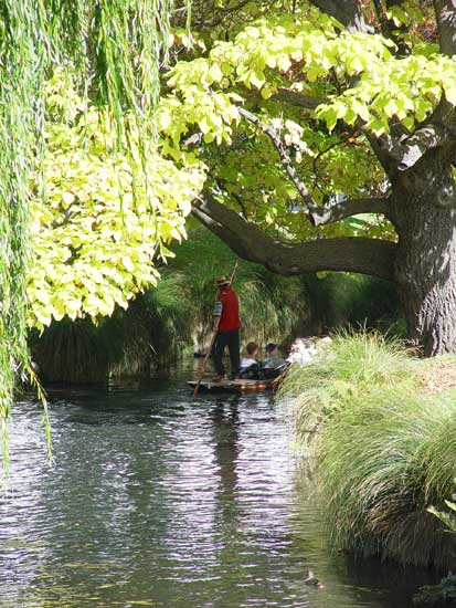 Christchurch Punting down the Avon River