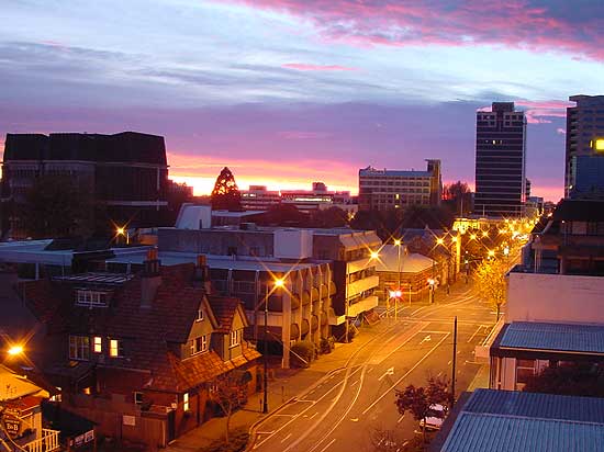 Sunrise from City Apartments Overlooking Armagh Street