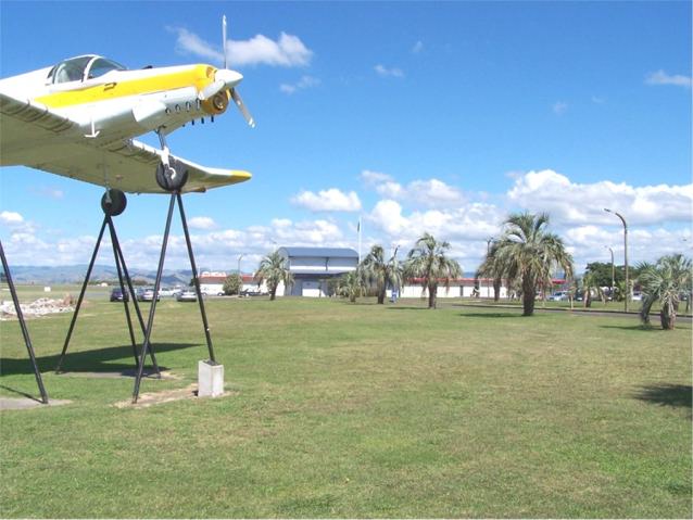 Gisborne Airport with Display Aircraft in Foreground