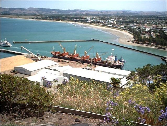 Port of Gisborne New Zealand from Kaiti Hill