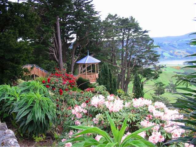 Photograph of the Larnach Castle grounds in summer