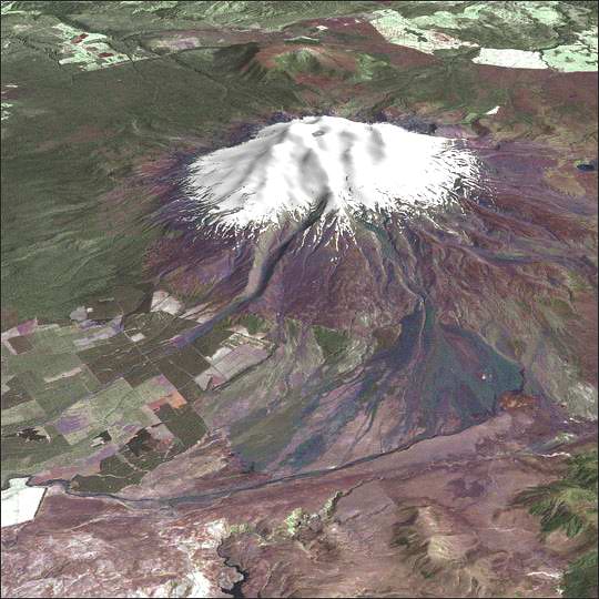 Satellite Image of Mount Ruapehu