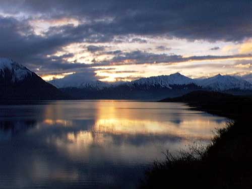 Sunset over Lake Wakatipu, New Zealand