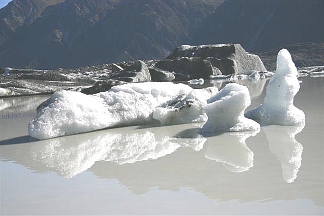 Ice at the Tasman Glacier, New Zealand