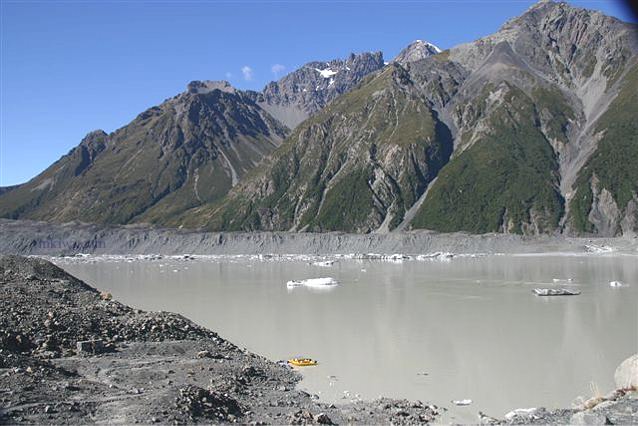 Tourists Boat at Tasman Glacier