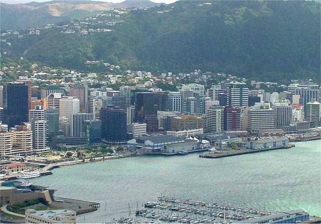 Wellington New Zealand Central Business District as seen from the Mt. Victoria lookout