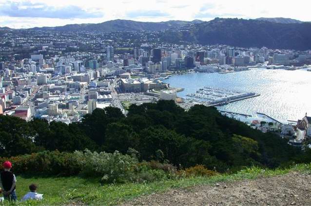 Wellington New Zealand from the top of Mount Victoria